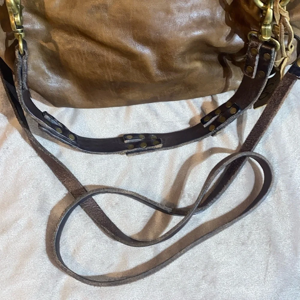 A.S.98 Messenger Bag Brown Leather Crossbody Bag (Free People)